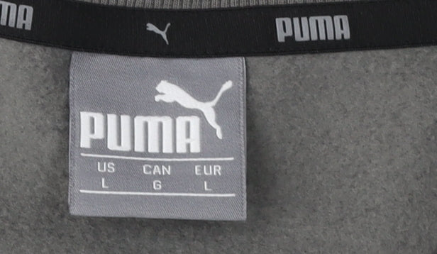 Puma Men's Grey Cotton Pullover Sweatshirt L