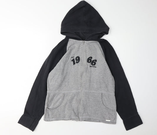 Head Unisex Hoodie Grey Black Full Zip Logo Sports