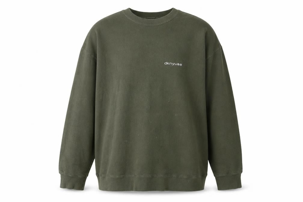 Mens UK One Size Regular DKNY Green Pullover Sweatshirt