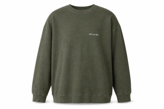 Mens UK One Size Regular DKNY Green Pullover Sweatshirt