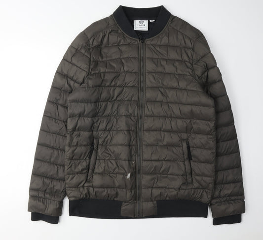 TOG24 Men's Black Puffer Jacket, Size M, Casual