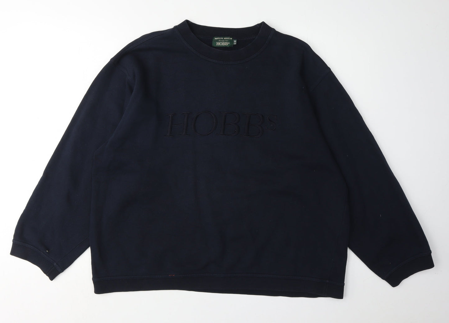 Hobbs Women's Blue Sweatshirt, S, Casual Logo Accent