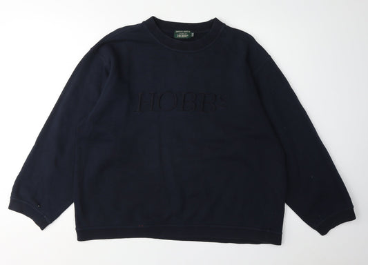 Hobbs Women's Blue Sweatshirt, S, Casual Logo Accent