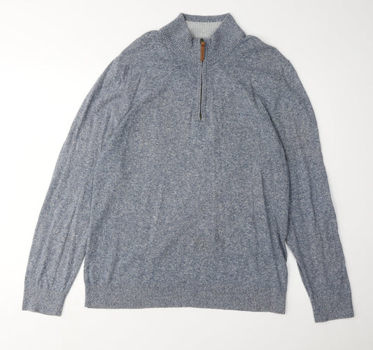 Fat Face Men's Blue High Neck Pullover Jumper Large