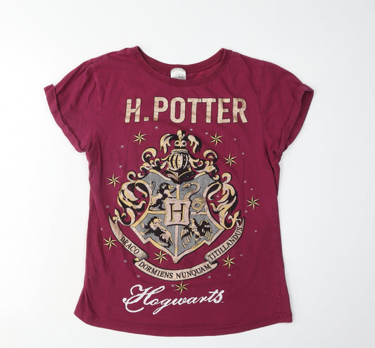 Harry Potter Women's Red Hogwarts T-Shirt, Size S