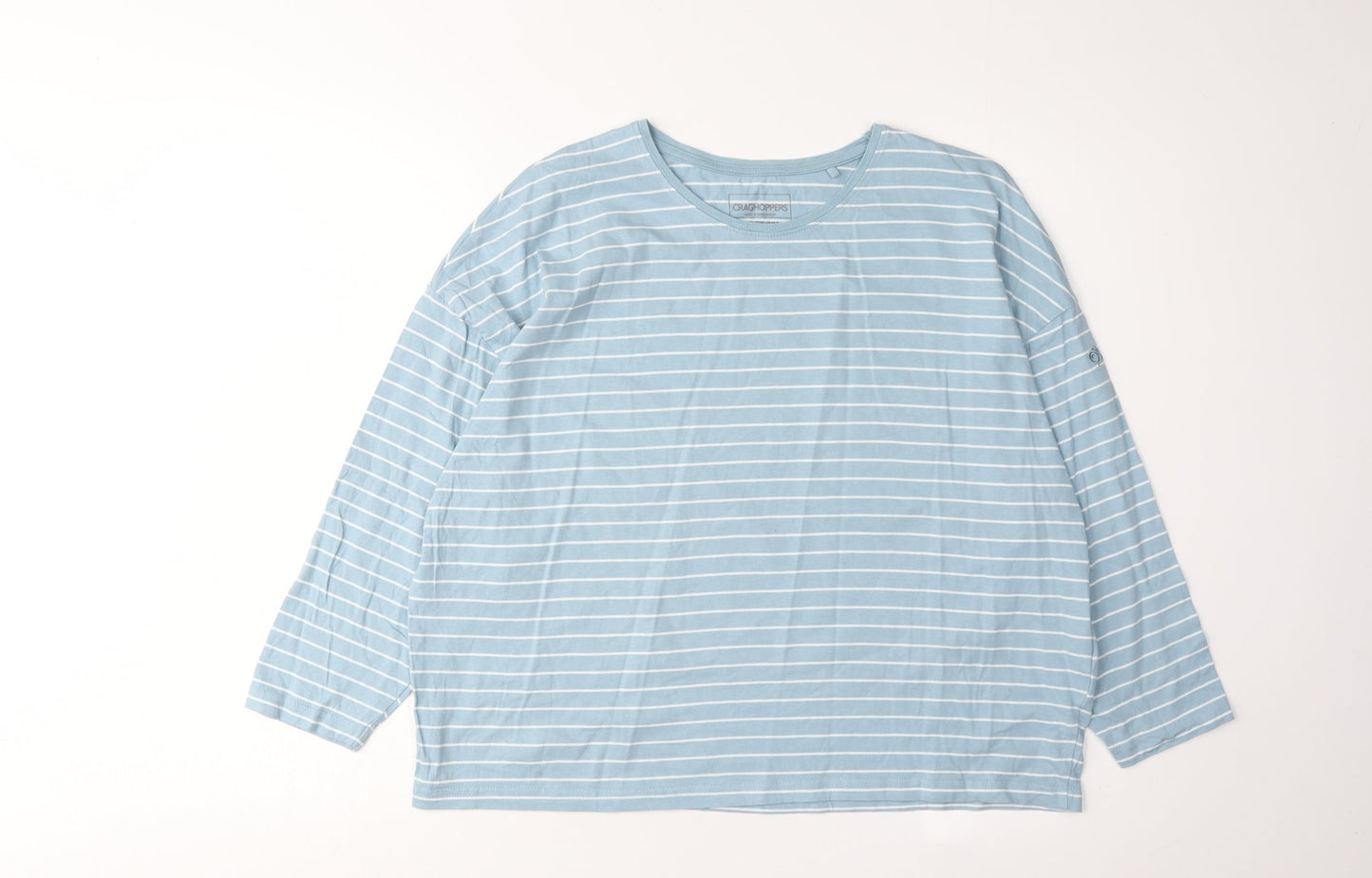 Craghoppers Women's Blue Striped Jersey T-Shirt Size 12