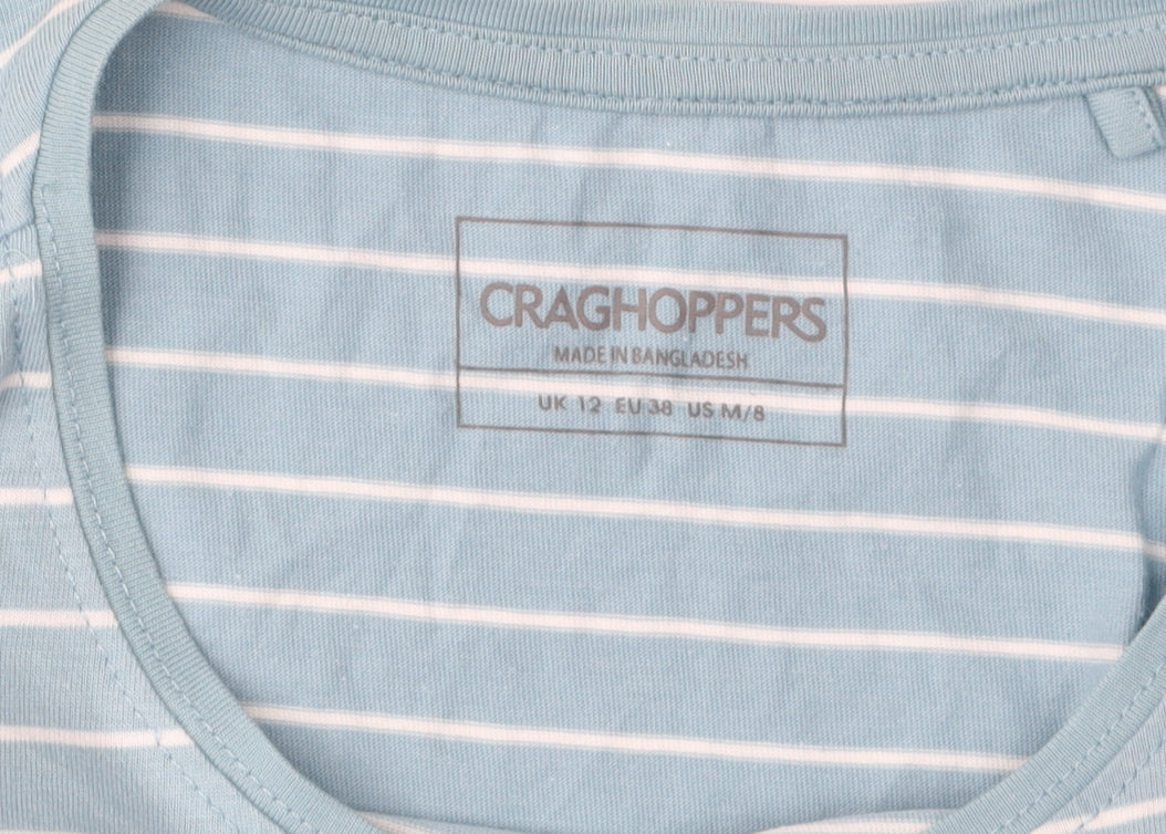 Craghoppers Women's Blue Striped Jersey T-Shirt Size 12