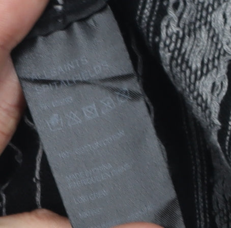 AllSaints Men's Black Argyle Pullover Jumper, Size S