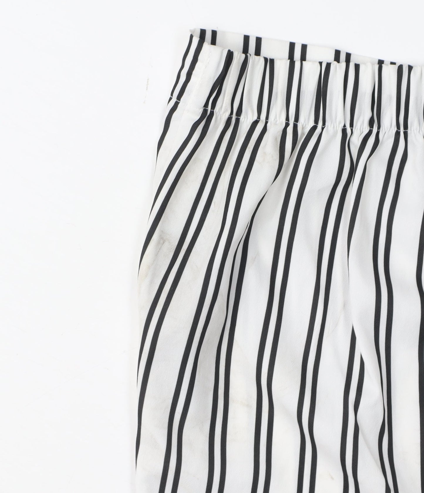 Jasper Conran Women's White Striped Cropped Trousers Size 8