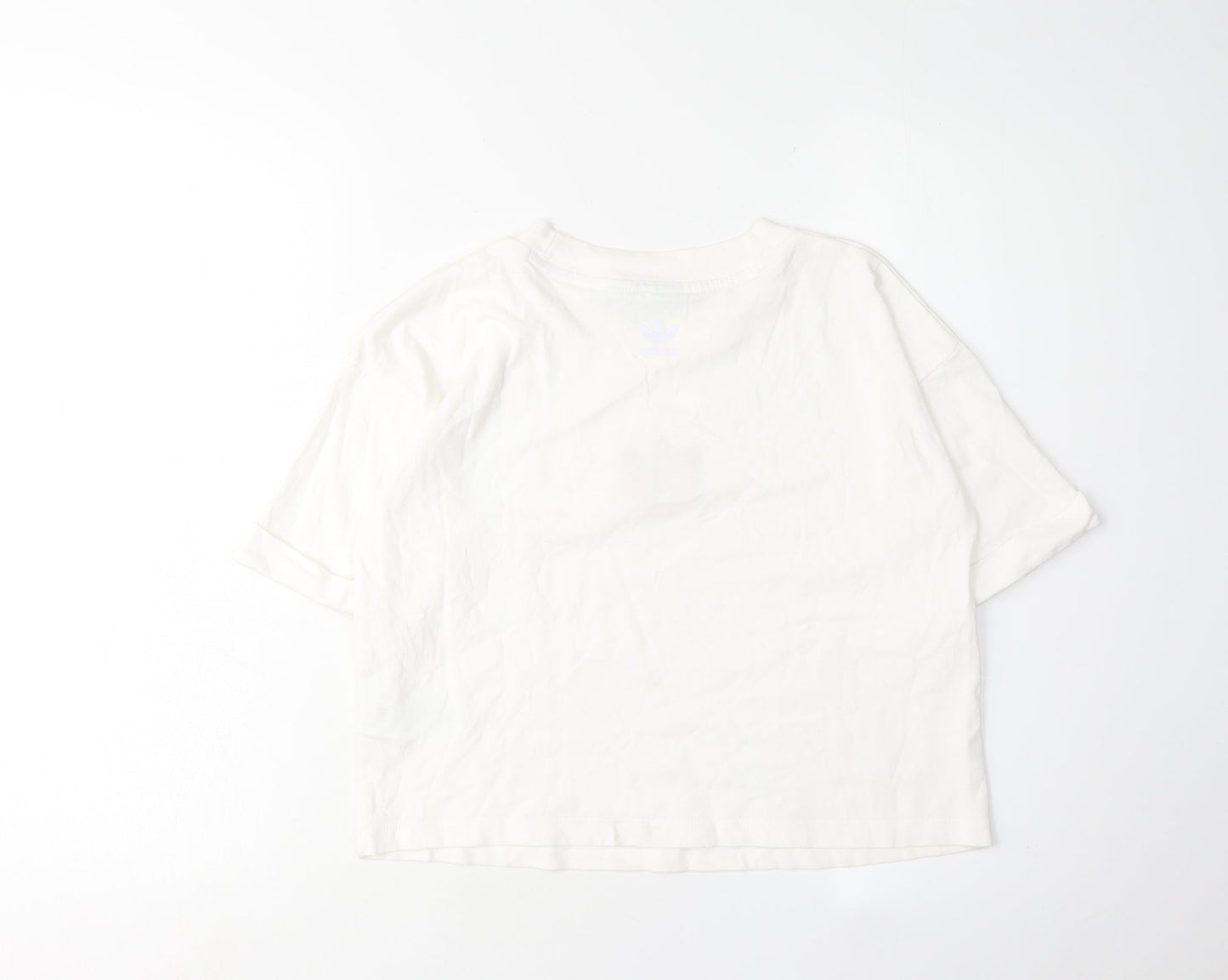 Adidas Women's White Crew Neck T-Shirt Size 14