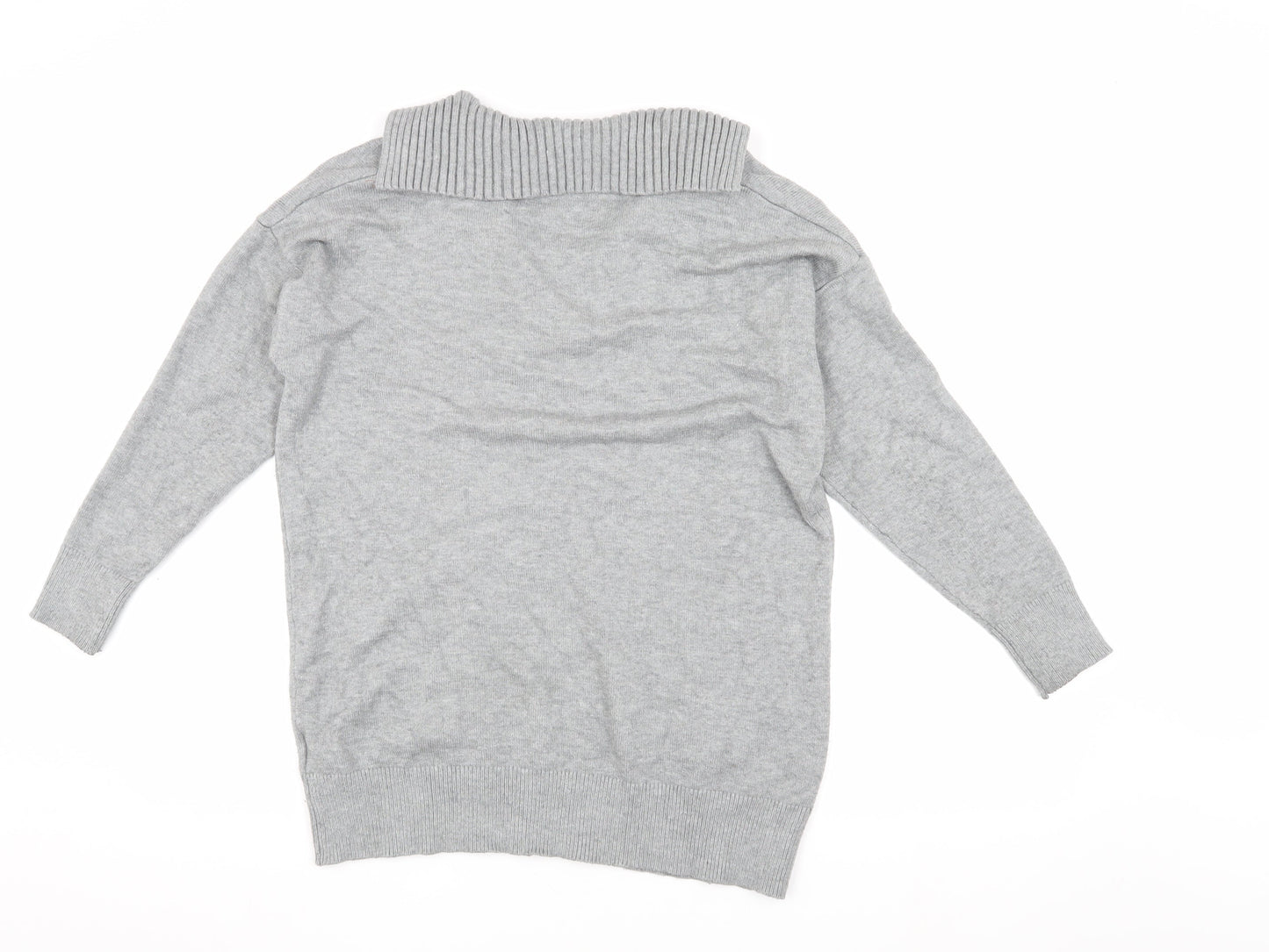 Threadbare Women's Grey Acrylic Knit Pullover Jumper, Size 6
