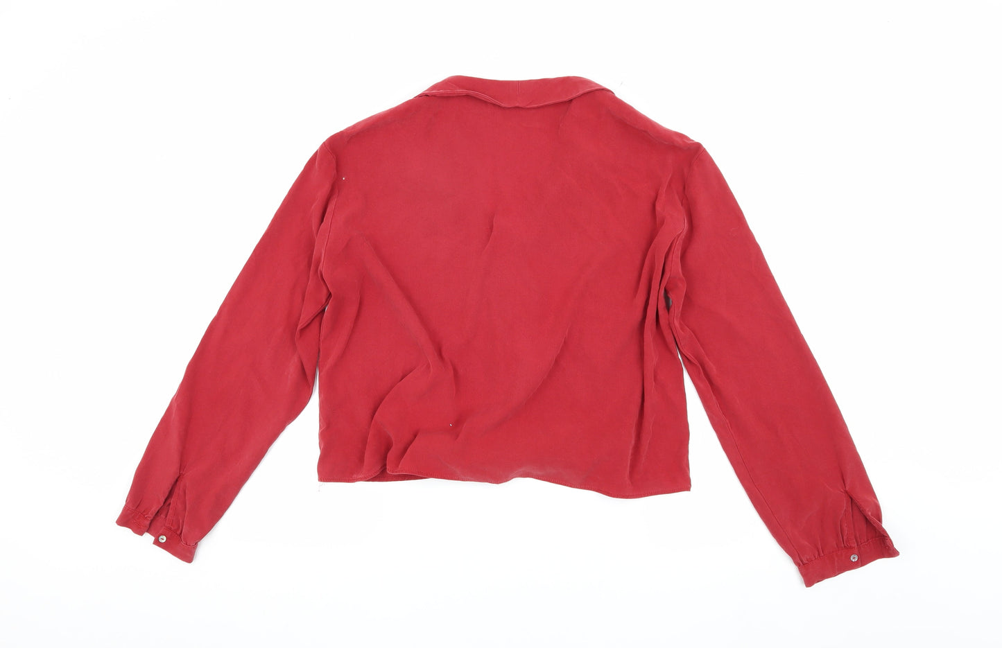 Zara Women's Red Button-Up Shirt Size 10