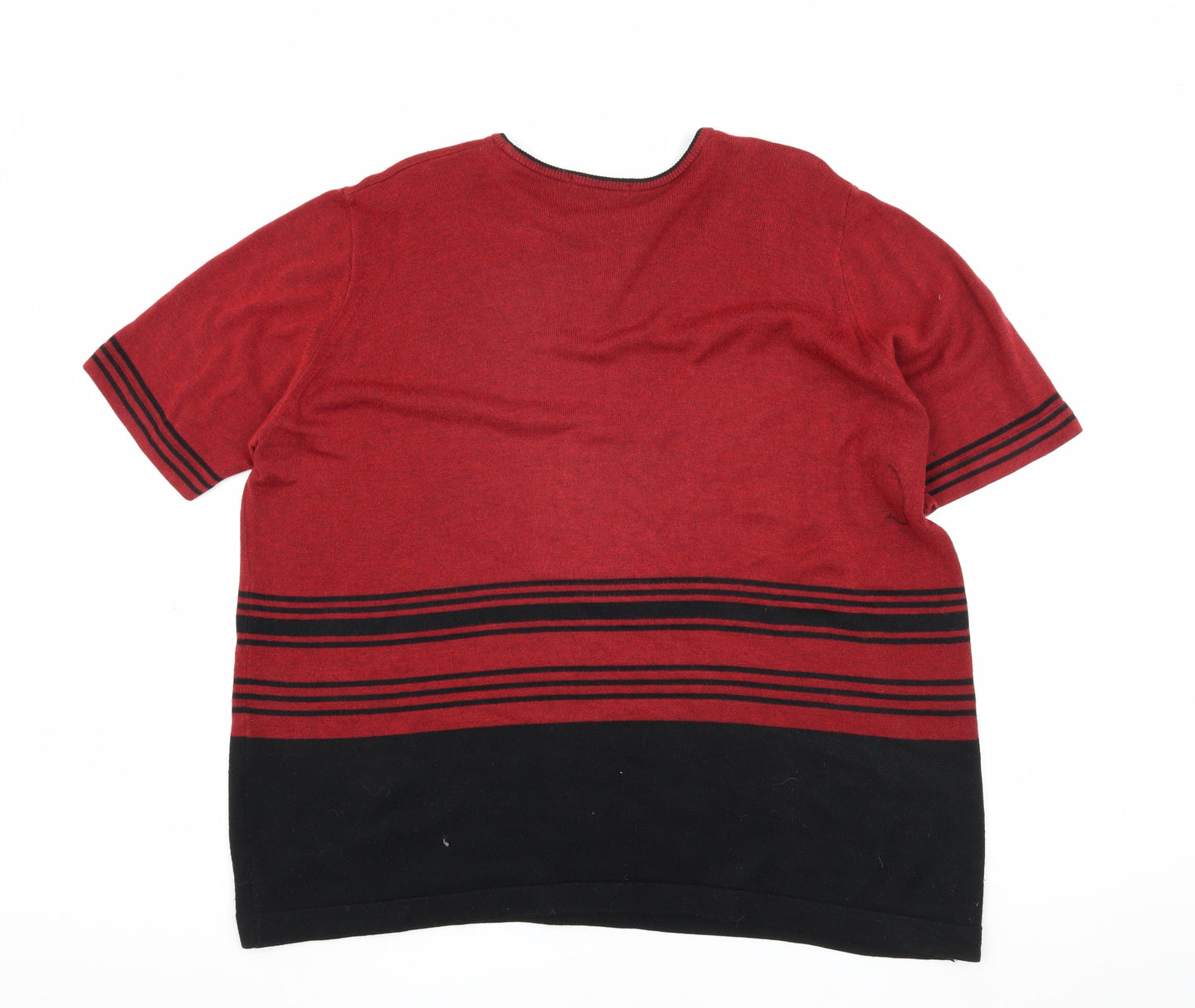 Berkertex Women's Red Striped T-Shirt Size 22