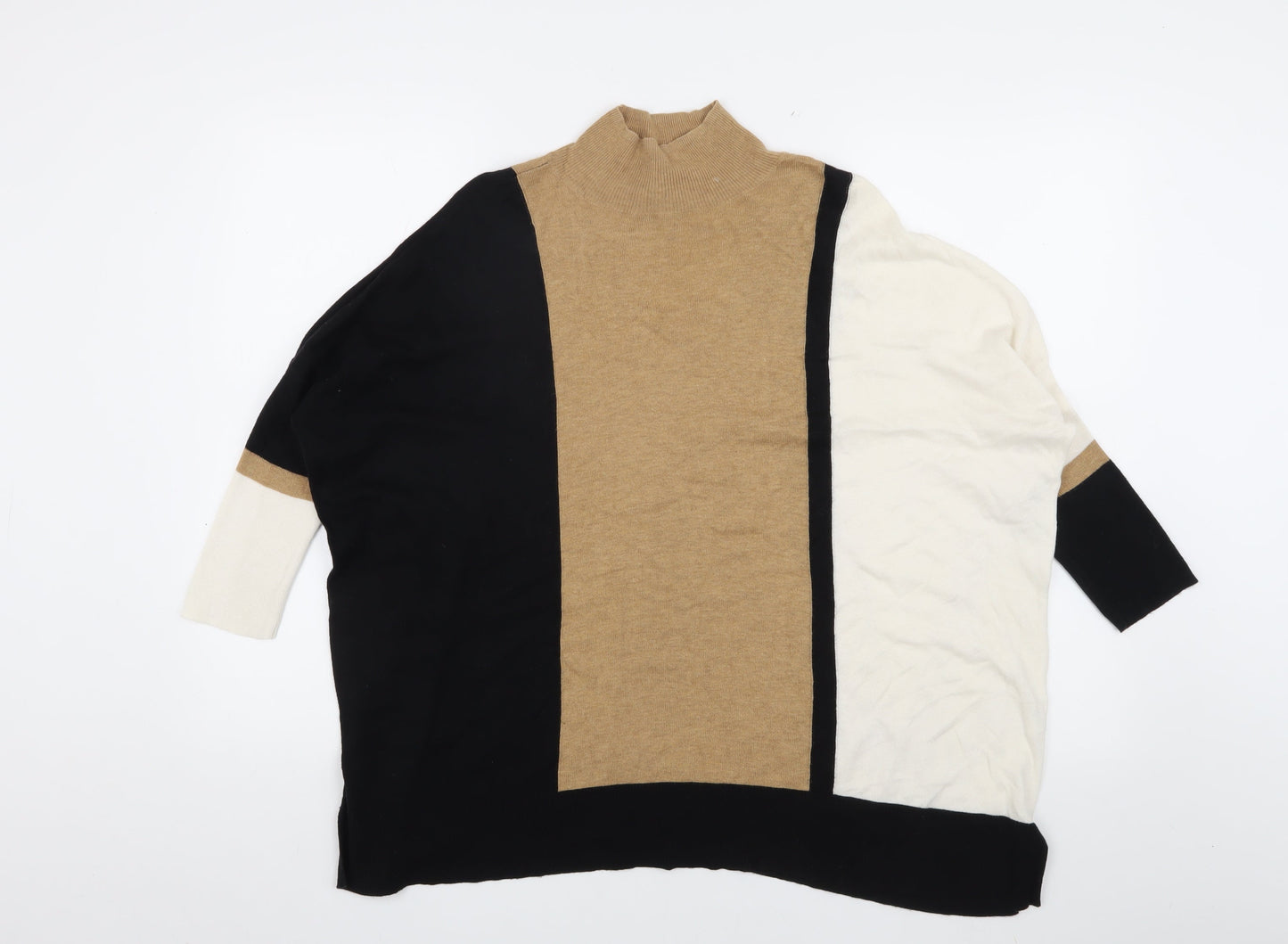 River Island Women's Jumper Beige Black Ivory Size 10