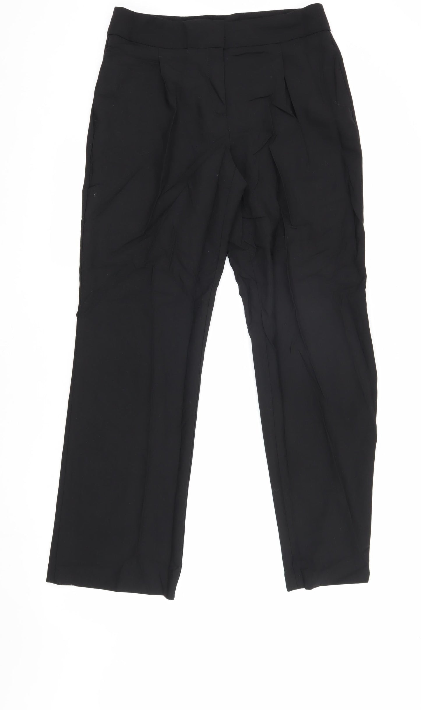 Marks and Spencer Women Black Pleated Trousers Size 12
