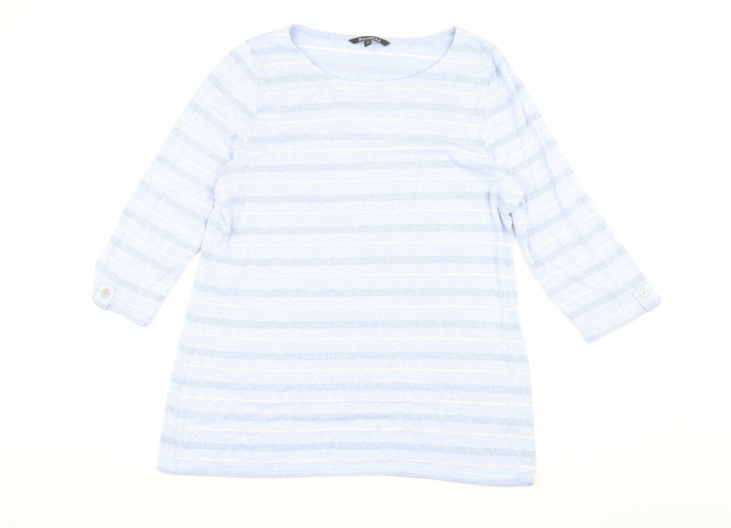 Bonmarché Women's Blue Striped Pullover Jumper, Size 18