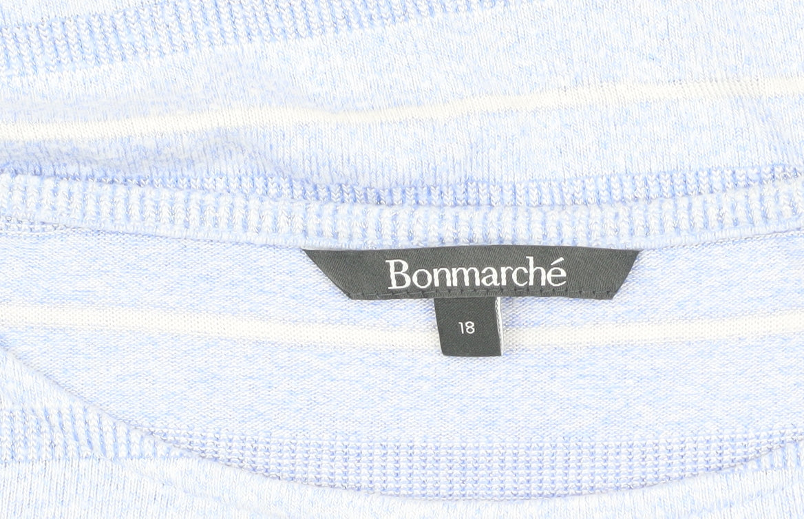 Bonmarché Women's Blue Striped Pullover Jumper, Size 18