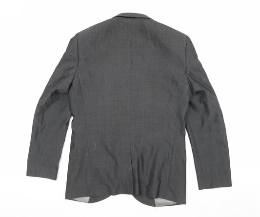 Next Men's Grey Two-Button Blazer 40R