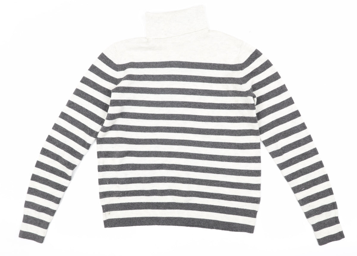 Marks and Spencer Women's Striped Roll Neck Jumper XS