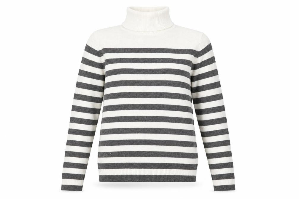 Marks and Spencer Women's Striped Roll Neck Jumper XS