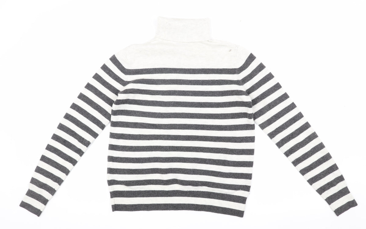 Marks and Spencer Women's Striped Roll Neck Jumper XS