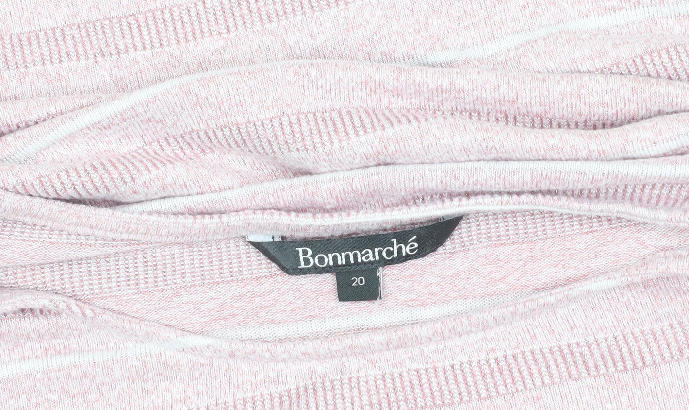 Bonmarché Women's Pink Striped Pullover Jumper 20
