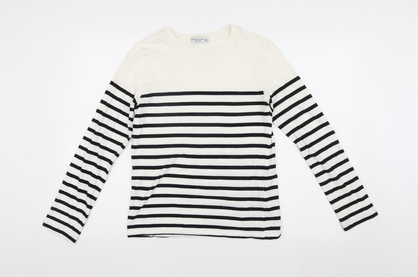 Stradivarius Womens Striped Cotton T-Shirt Multicoloured Size 10