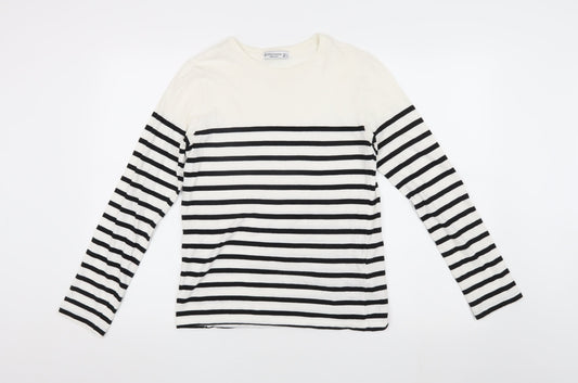 Stradivarius Womens Striped Cotton T-Shirt Multicoloured Size 10