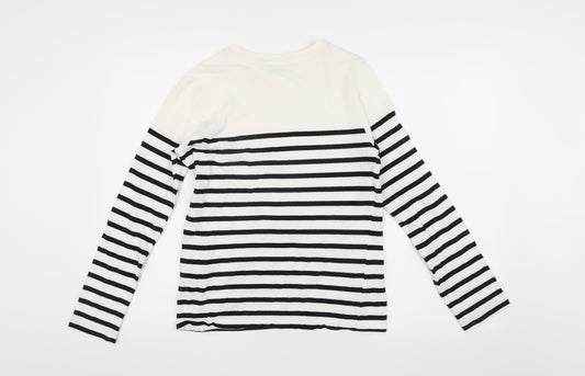 Stradivarius Womens Striped Cotton T-Shirt Multicoloured Size 10