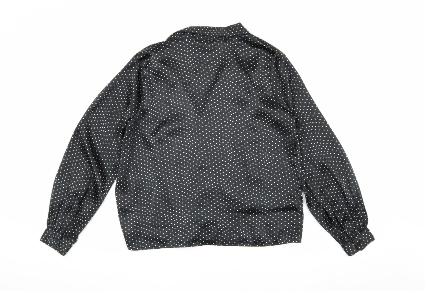Topshop Women's Black Polka Dot Blouse UK 8