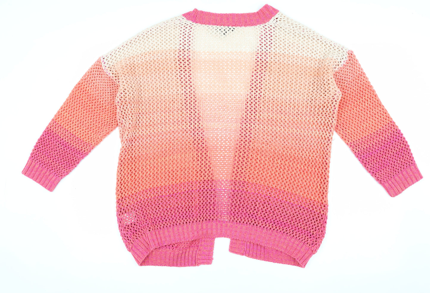 Warehouse Women’s Multicoloured Open-Knit Open Front Cardigan Size 12