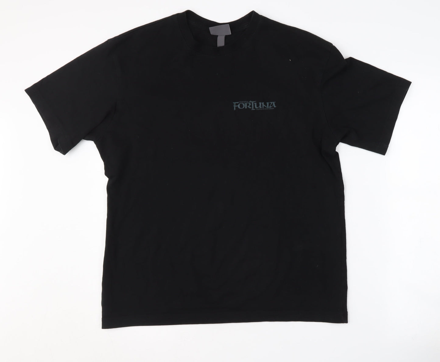 H&M Men's Black Fish Graphic T-Shirt, Size S, Cotton