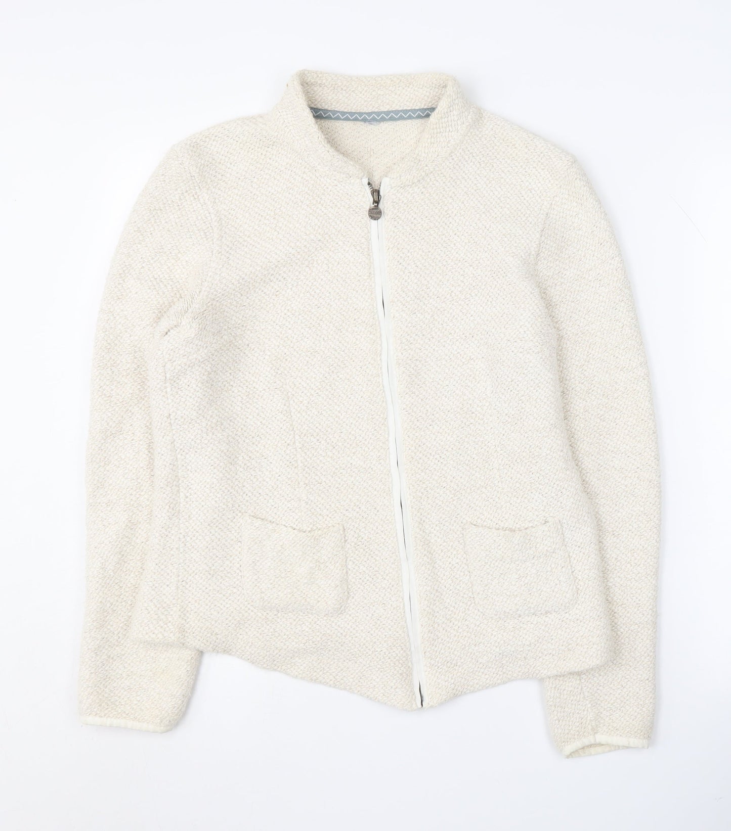 Weird Fish Women's Ivory Knit Jacket Size 12 Casual