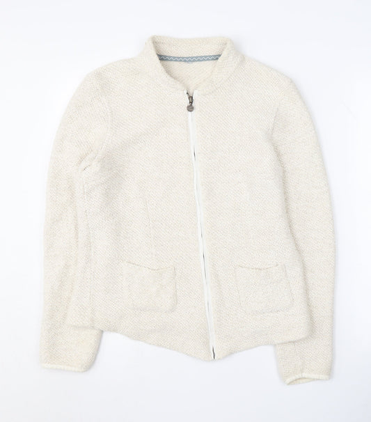 Weird Fish Women's Ivory Knit Jacket Size 12 Casual