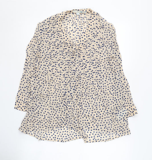 Boden Women's Beige Polka Dot Blouse Size 14