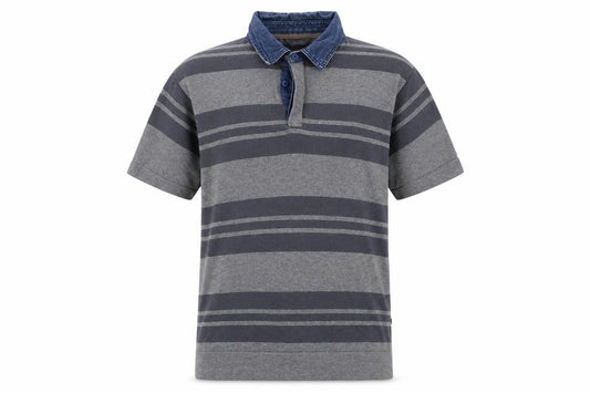 Wolsey Men's Grey Striped Polo Shirt Size L