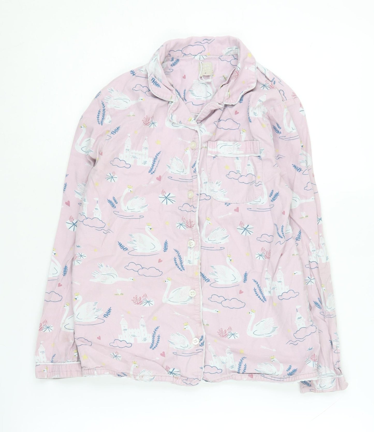 John Lewis Girls Pink Pyjama Top, 10 Years, Fairytale Print