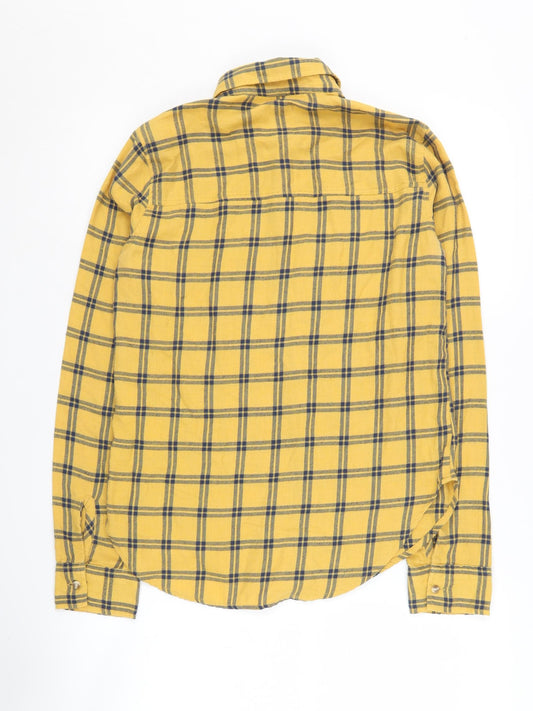 Hollister Women's Yellow Plaid XS Button-Up Shirt