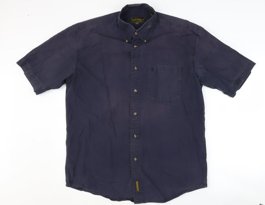 Timberland Men's Blue M Short Sleeve Cotton Shirt