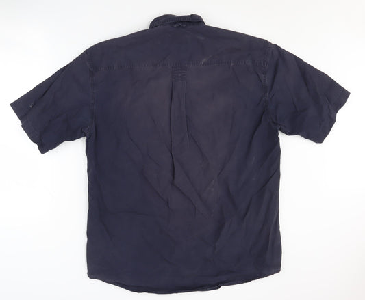 Timberland Men's Blue M Short Sleeve Cotton Shirt