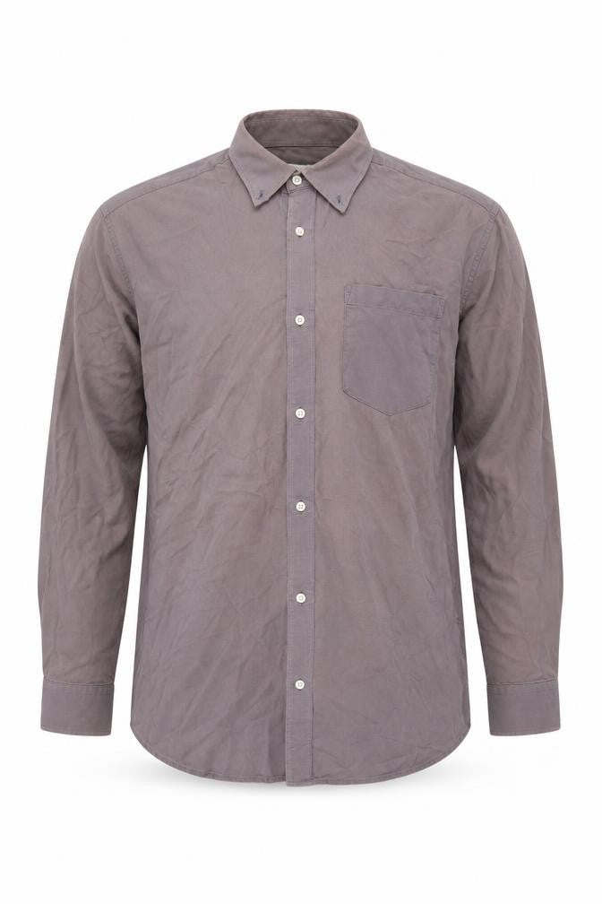 Front view of Premium by Jack & Jones Men's Grey L Button-Up Shirt