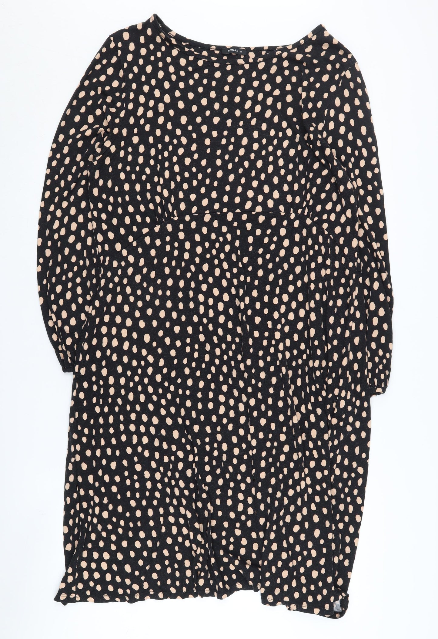 Roman Women's Black Polka Dot Dress Size 20