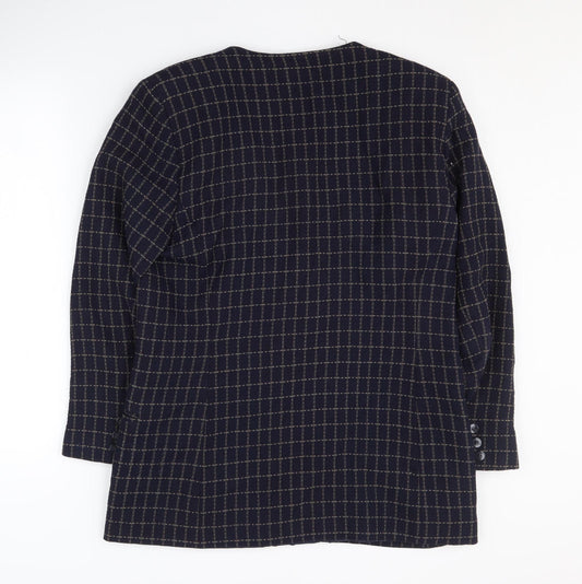 Alexon Women's Blue Check Blazer, Size 14, Classic Fit