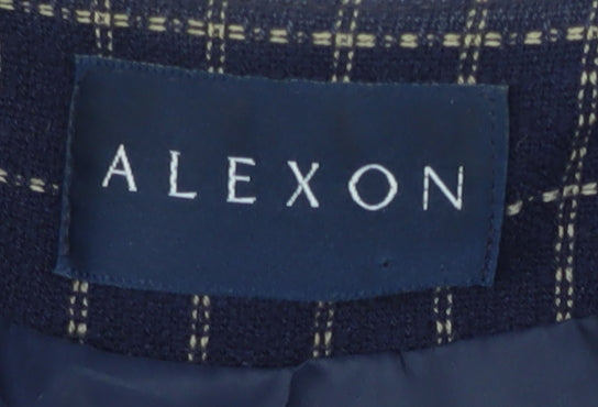 Alexon Women's Blue Check Blazer, Size 14, Classic Fit