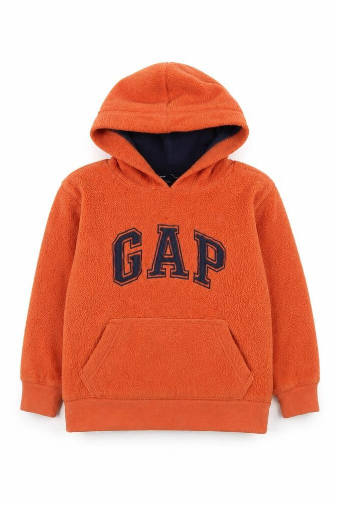 GAP Boys Orange Hoodie, XS 4-5 Years, Logo Pullover