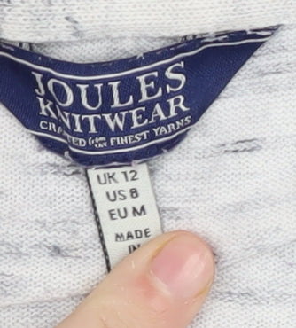 Joules Women's Grey Open Front Cardigan UK 12 Knit Open Regular