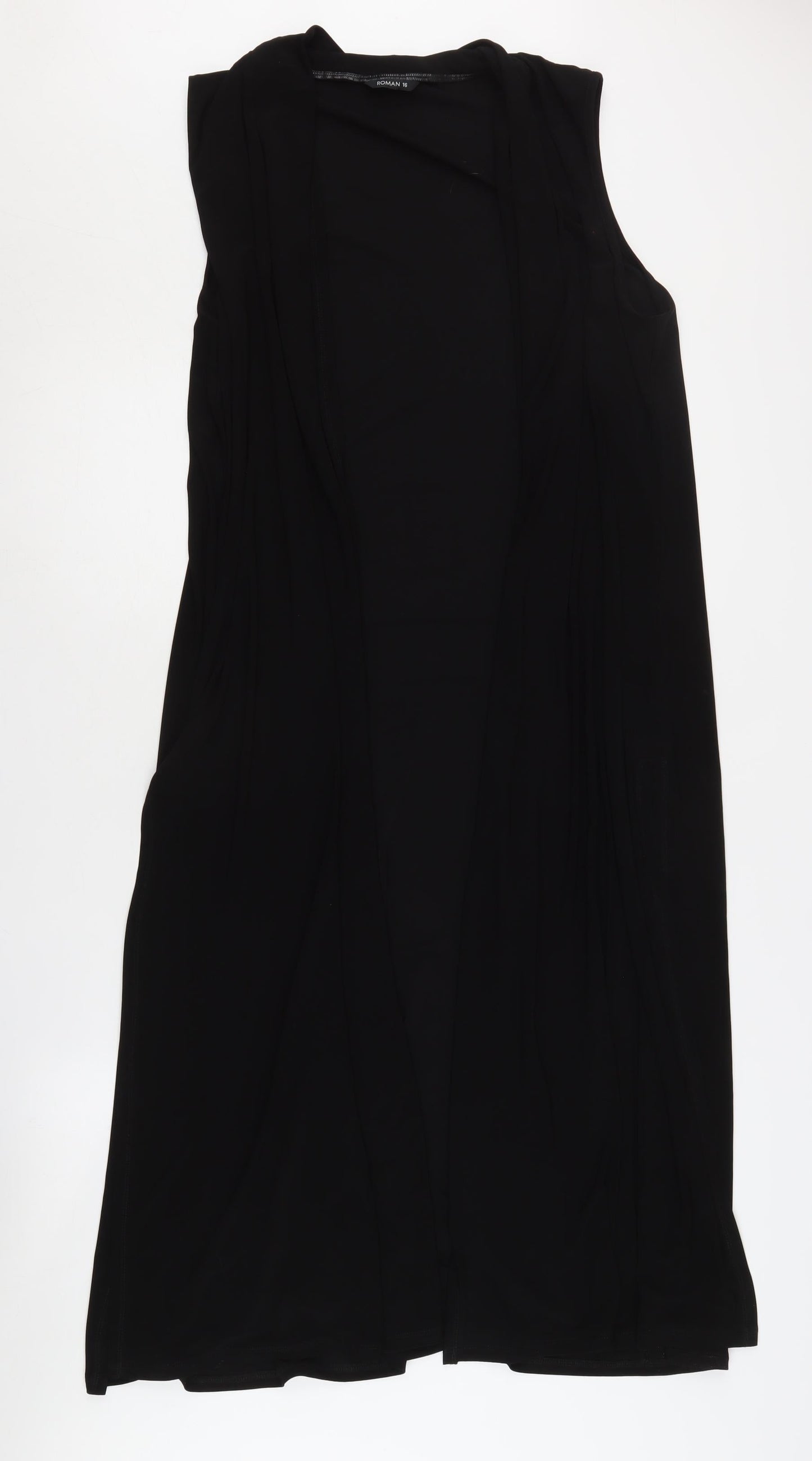 Roman Women's Black Sleeveless Vest Jumper Size 16