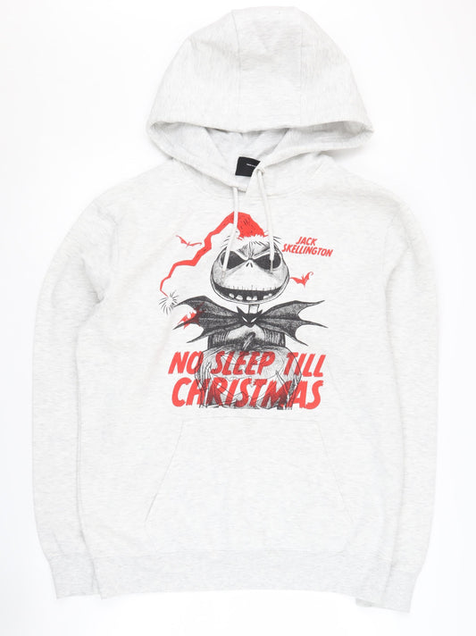 Disney Men's Grey Hoodie L Jack Skellington Christmas