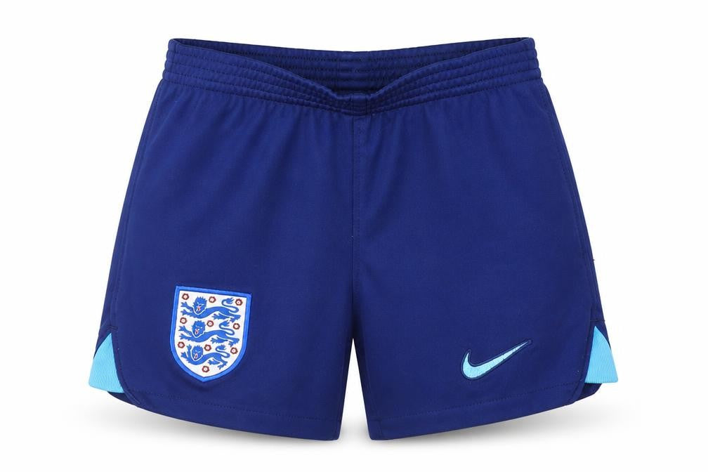 Front view of Nike boys’ blue athletic football shorts xs