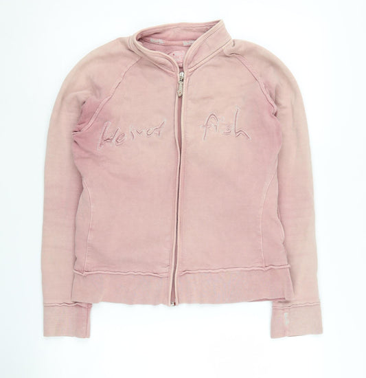 Weird Fish Women's Pink Embroidered Jacket, Size S